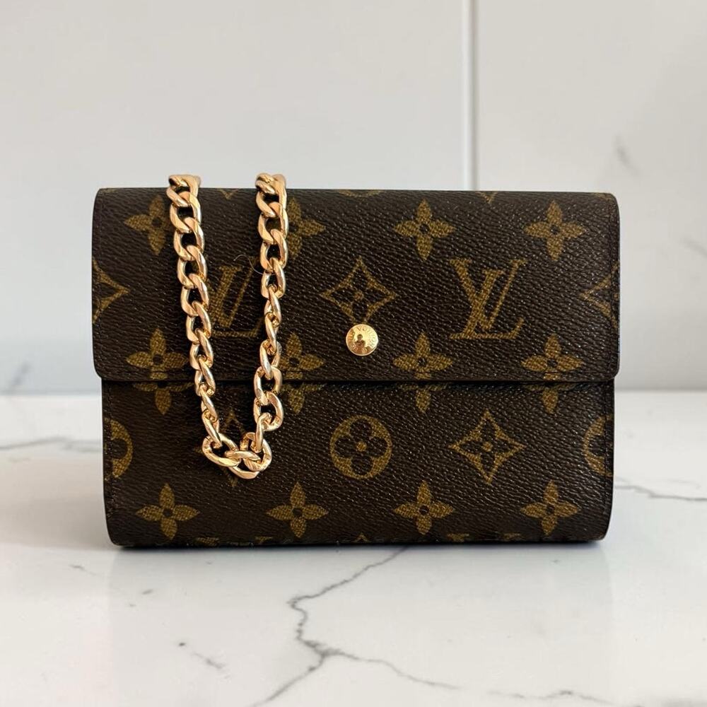 Louis Vuitton Monogram Porte Tresor Etui Papiers Wallet with COA